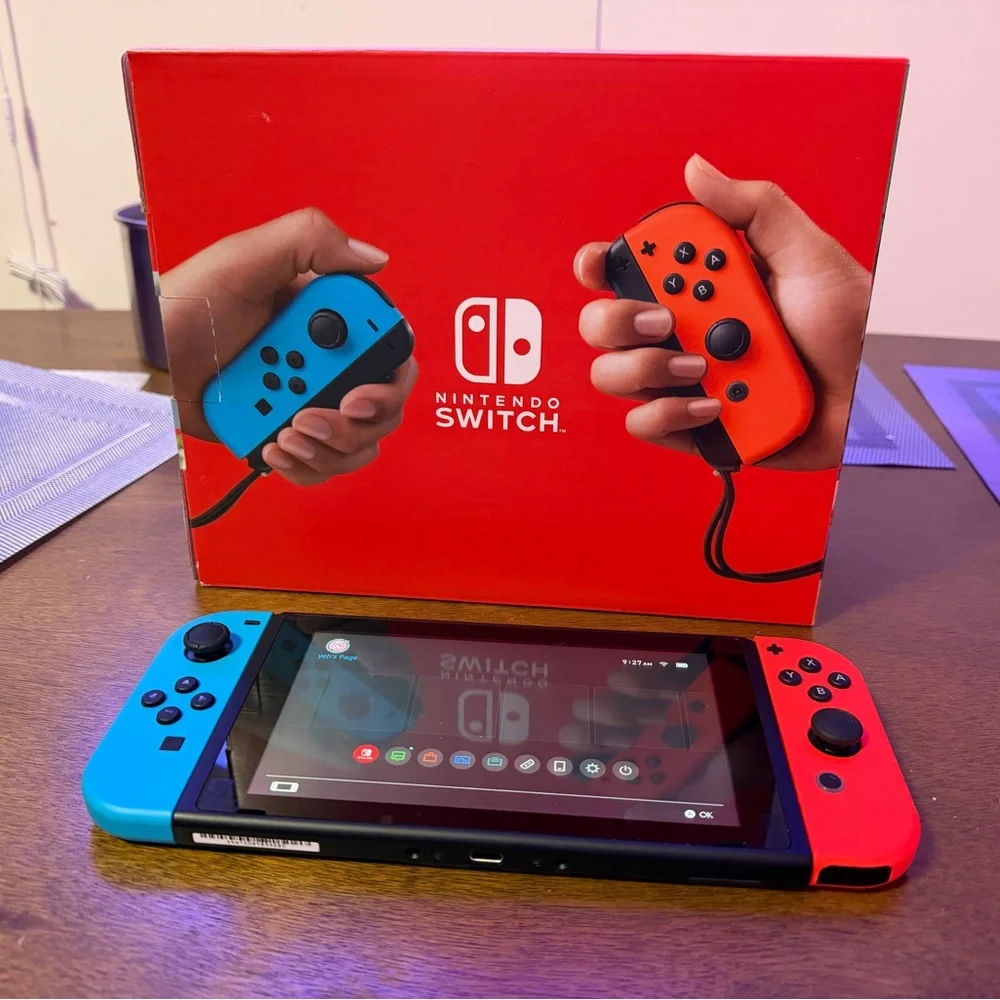 Nintendo Switch Console with Red and Blue Joy-Con